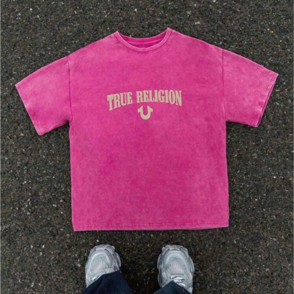 True Religion Pink Short Sleeve Tee